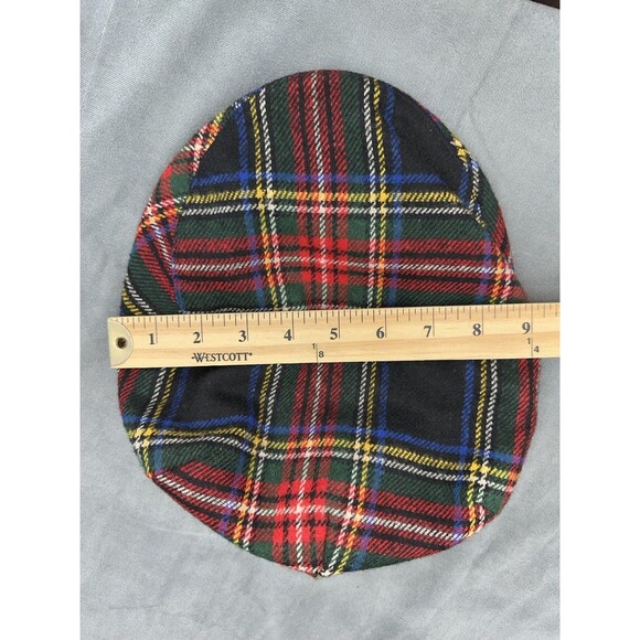 Shandon Hat Cap Fitted Mens Medium Red Green Tartan Plaid Ivy Made in Ireland - Picture 8 of 9